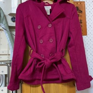 Jones New York sport size small  coat in lovely shade of pink. Fleece fabric.